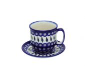 Cup + saucer - Polish pottery