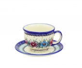 Cup + saucer - Polish pottery