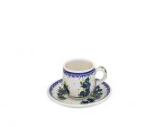 Small cup + saucer - Polish pottery