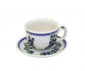 Cup + saucer - Polish pottery